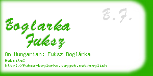 boglarka fuksz business card