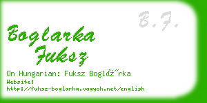 boglarka fuksz business card